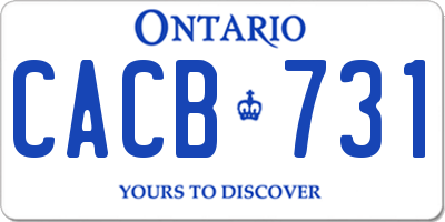 ON license plate CACB731