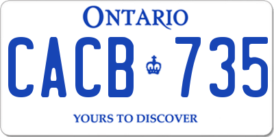 ON license plate CACB735