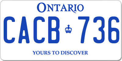 ON license plate CACB736