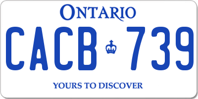 ON license plate CACB739