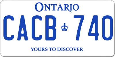 ON license plate CACB740