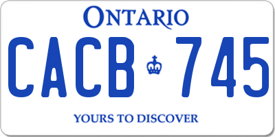 ON license plate CACB745