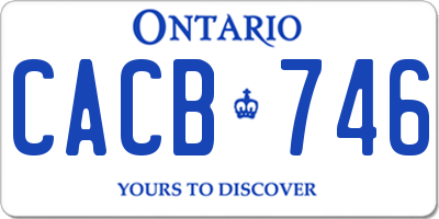 ON license plate CACB746