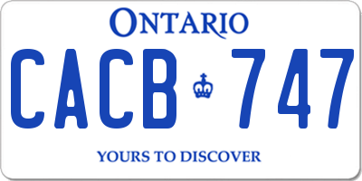 ON license plate CACB747