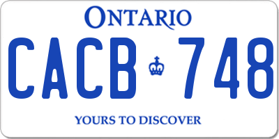 ON license plate CACB748