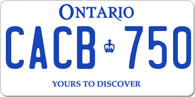 ON license plate CACB750