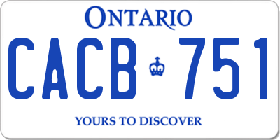 ON license plate CACB751