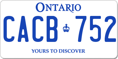 ON license plate CACB752