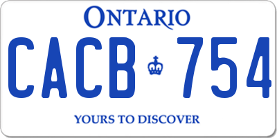 ON license plate CACB754