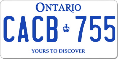 ON license plate CACB755