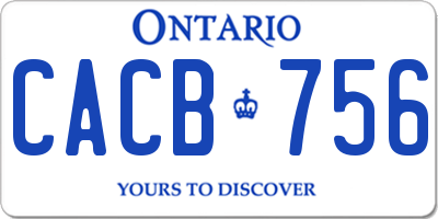 ON license plate CACB756