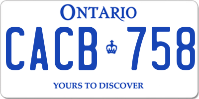 ON license plate CACB758