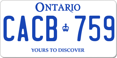 ON license plate CACB759