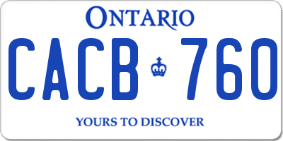 ON license plate CACB760