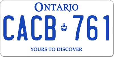 ON license plate CACB761