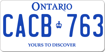 ON license plate CACB763