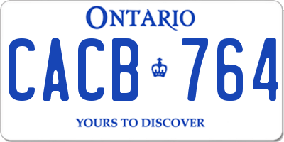 ON license plate CACB764