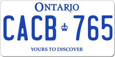 ON license plate CACB765