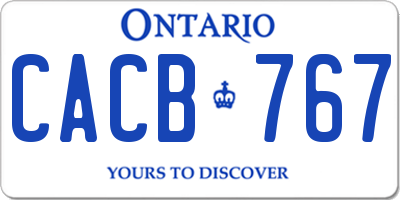 ON license plate CACB767