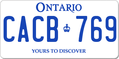 ON license plate CACB769