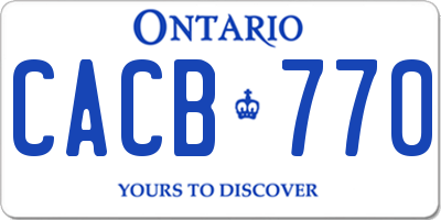 ON license plate CACB770