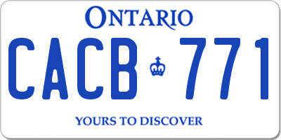 ON license plate CACB771