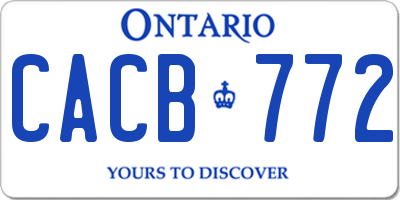 ON license plate CACB772