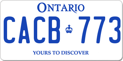 ON license plate CACB773