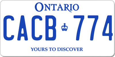 ON license plate CACB774