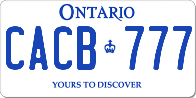 ON license plate CACB777