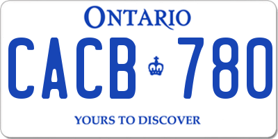 ON license plate CACB780