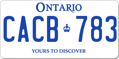 ON license plate CACB783