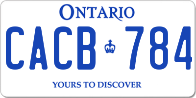 ON license plate CACB784