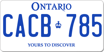 ON license plate CACB785