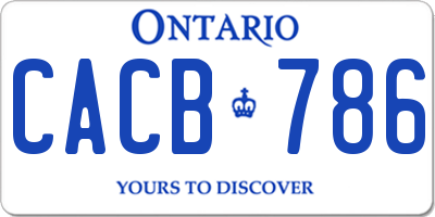 ON license plate CACB786