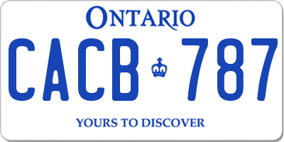 ON license plate CACB787