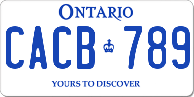 ON license plate CACB789