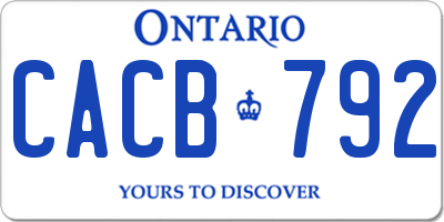 ON license plate CACB792