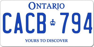 ON license plate CACB794