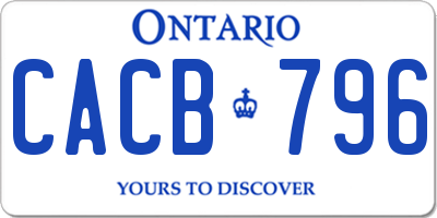 ON license plate CACB796