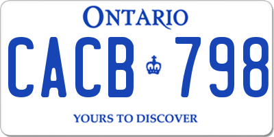 ON license plate CACB798