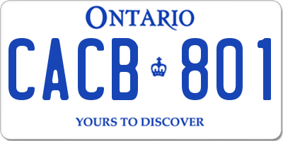 ON license plate CACB801