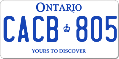 ON license plate CACB805