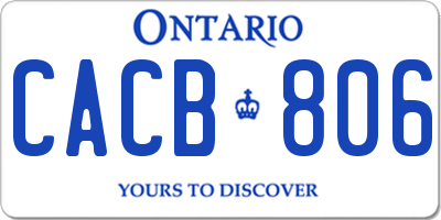 ON license plate CACB806