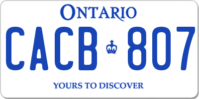 ON license plate CACB807