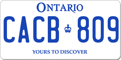 ON license plate CACB809