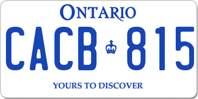 ON license plate CACB815