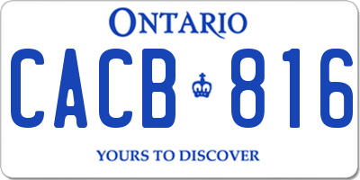 ON license plate CACB816