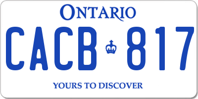 ON license plate CACB817