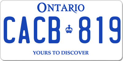 ON license plate CACB819